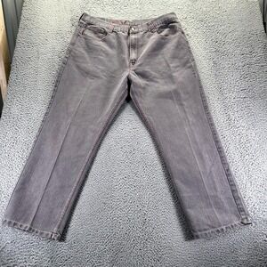 Red Ape Jeans Mens 42x29 Gray Denim Cotton Baggy Straight Workwear Embroidered